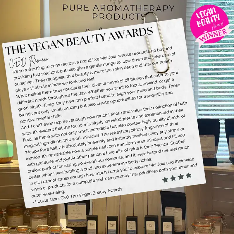 Mai Joie Botanicals Vegan Beauty Award Winner