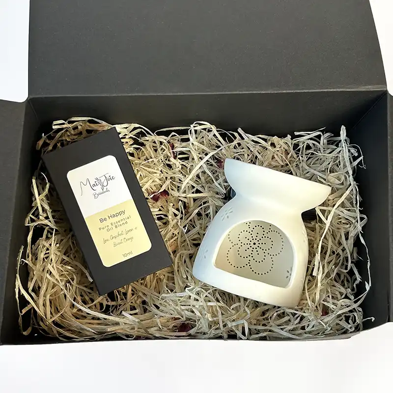 Aromatic Oil Burner Gift Set - Be Happy