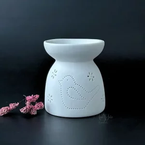 White Bird Detail Porcelain Oil Burner